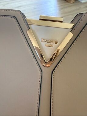 Dune London Cream Shoulder Bag with Gold Accent